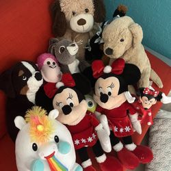 Disney Mickey Minnie  Mouse  Stuffed Dingle Animals 