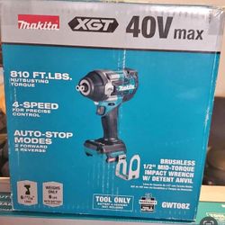 Makita New 1/2” Mid Impact Wrench 40 V -4 Speeds