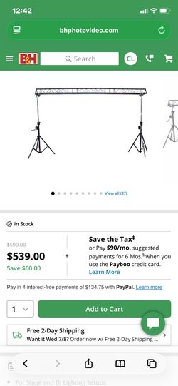 15’ Truss with stands for sale. Brand new