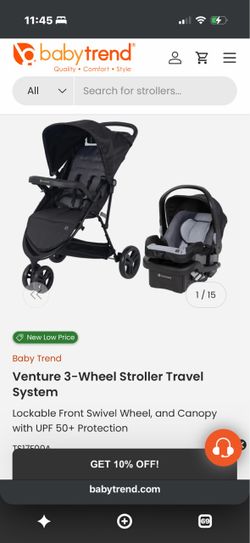 Baby Trend Venture 3-Wheel Stroller Travel System * BRAND NEW*
