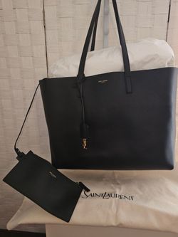 Authentic Saint Laurent Shopping Tote – Black Leather