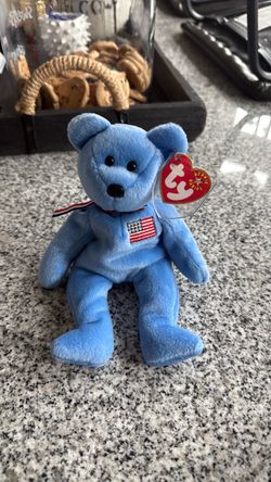 Ty Beanie Baby Blue American Flag Bear