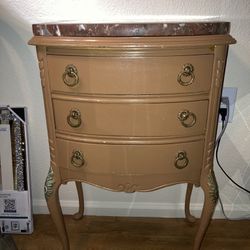 Small Vintage Marble Top End Table