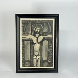 Georges Rouault "Crucifix in Window" Wood Engraving 1936, Framed