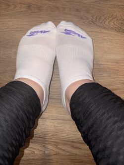 Pair of women’s white no show socks used