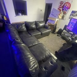 Leather Sectional. 