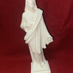 10.25 Inch Alabaster Greek Christ Figurine Imported From Greece 