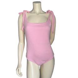 Willow Women’s Pink Tie Tank Body Suit Size XL  