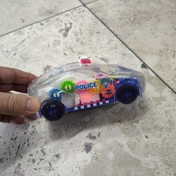 ABK Transparent Toy Car - with Visible Colored Moving Gear System, Light and Sound Transparent Electric Car Toy Light Music LED Light Effects (Police 