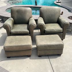 Hancock And Moore Chairs W/ Ottoman  a Free