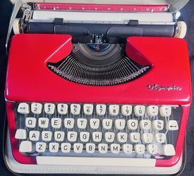 Fire Engine Red Olympia Splendid Italic Typewriter