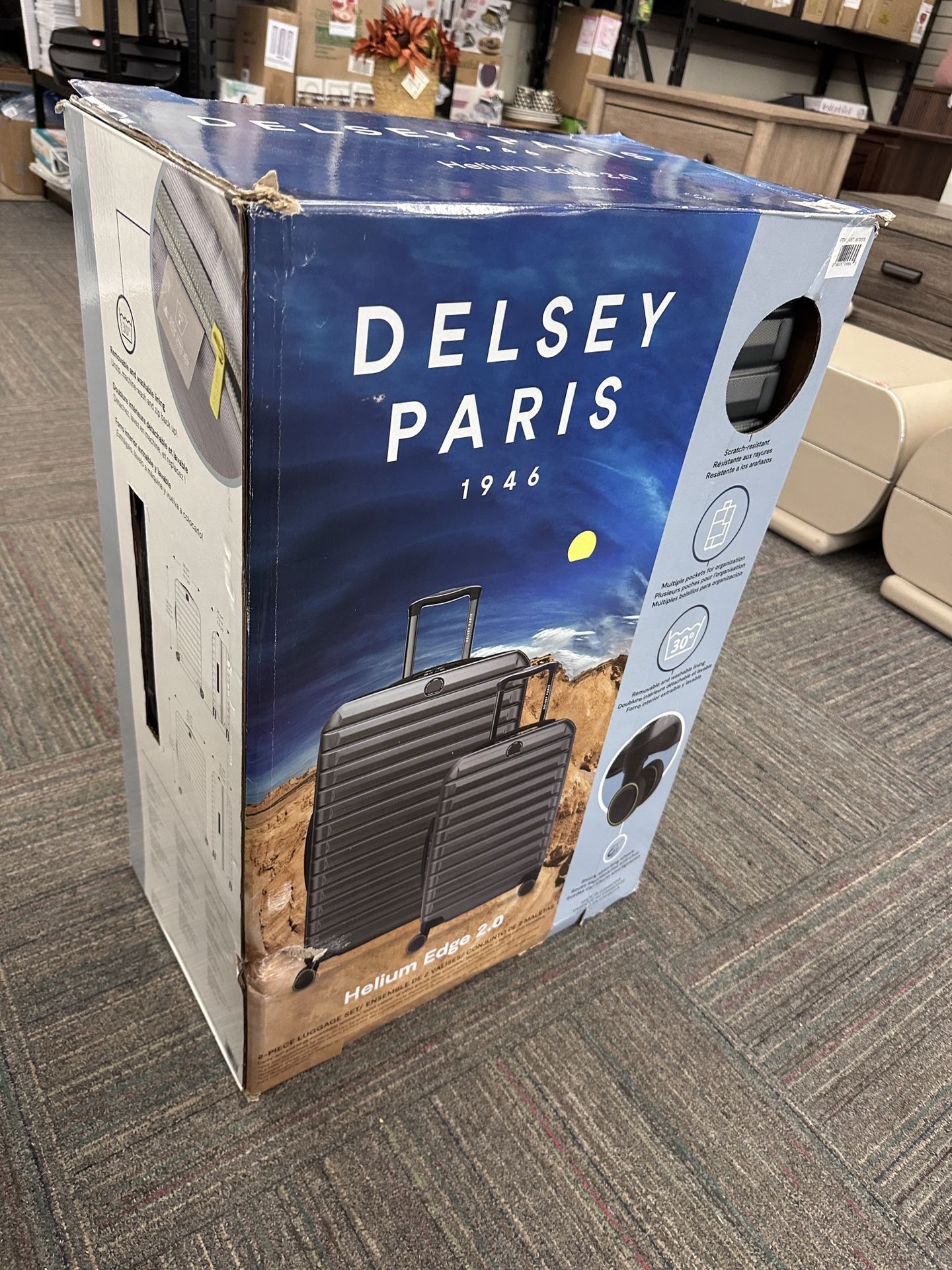 Delsey Paris 28" 20" Hard Shell Luggage SetHelium Edge 2-piece Hardside Set, New in Box