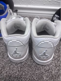 White Jordan 3s Size 5
