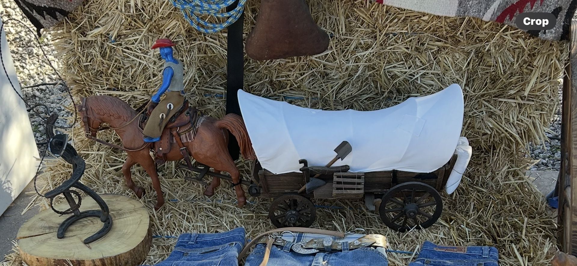 Mini Horse With Saddle And wagon