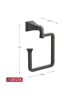 NEW DELTA 75146-RB Dryden Towel Ring - Venetian Bronze - Silver Black Matte Moen 