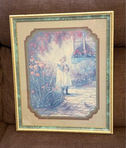 Pre Owned VTG Beautiful Print Matted And Framed THRU GOD’S GOOD GRACE ARTWORK
