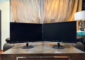 Two ( dual ) LED Gaming Viewsonic VX2757 mhd 27” inches FHD 1080p 75Mhz 2ms FreeSync Speakers HDMI DP VGA computer monitors