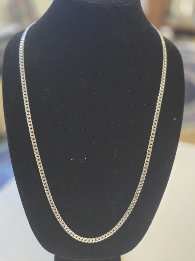 Silver Cuban Chain 5mm 30in; Rhodium Coated