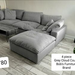 Grey Cloud Modular Sectional Couch Sofa 