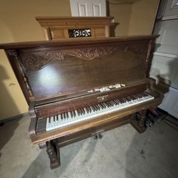 Antique Schumann Mission Style Upright Piano