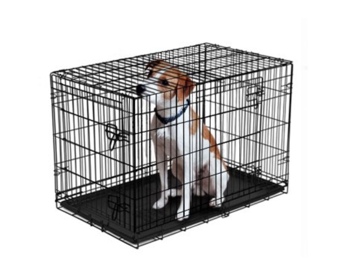 22” Double Door Foldable Dog Crate 