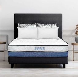 SURFLINE 11 Inch Gel Memory Foam Twin Size Mattress with Breathable Soft Knitted Fabric Cover Medium Firm Individual Pocket Spring Hybrid Mattress