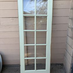 Vintage Solid Wood Door With 10 Glass Panes 