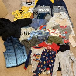 Boys Clothes Carters, H&M, Gap, Next. Size 4T-5T Coat, Vest, Jackets Sweaters. Total 50 Items