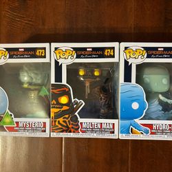 Spider-Man Far From Home Funko Villains Set (Mysterio, Molten Man, Hydro-Man)