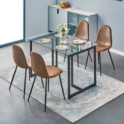 Chartlon Suede Upholstery Dining Side Chair Set of 4