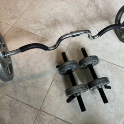 Workout Gym Weights Bench Press Bar Dumbbells