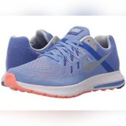 Nike Women's Zoom Winflo 2 Running Shoe Blue/Platinum size 8.5