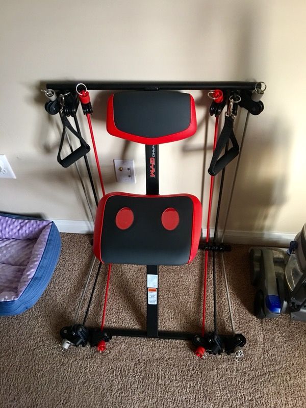 Nano Gym Supreme Portable Home Gym w/ Footplate, Built-in Swivel Gel Seat