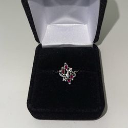 Marquise Faceted Ruby & Round Topaz Ring w/ GLA Est. Value Of $1,010.00