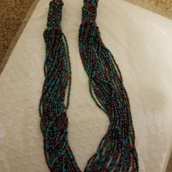 Beaded Necklace - About 11" Long 
