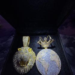 Moissanite And Plated Gold Pendants