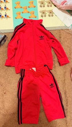 Adidas Kids Tracksuit Set Red