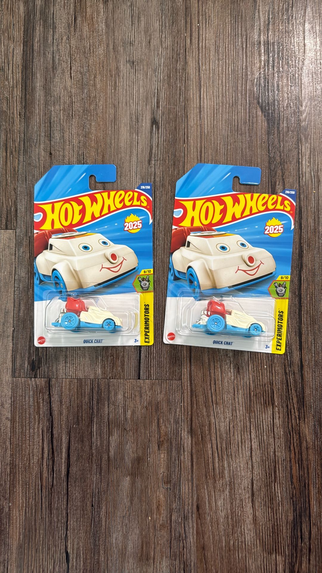 TWO.       2025 Hot Wheels Mainline Case Q Quick Chat Series Experimotors 