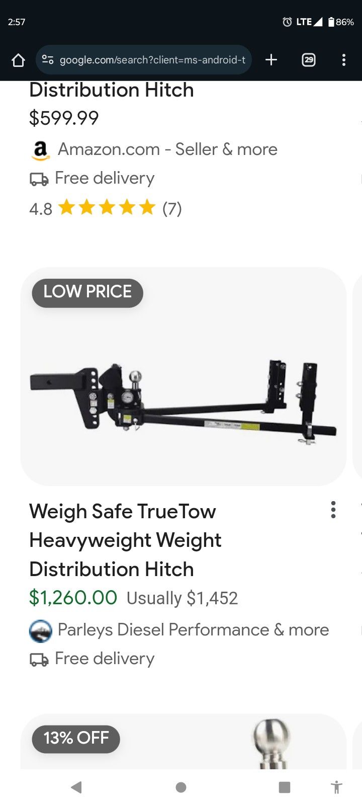 Weigh Safe Sway Bar Hitch