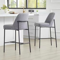 Counter Height Bar Stools Set of 2, Grey (Multi-Colored)