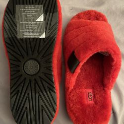 New red Ugg slippers, size Mens US10