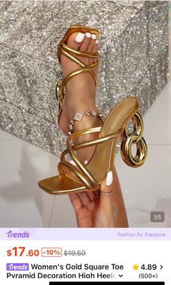 Ladies Gold Sandals Size 8