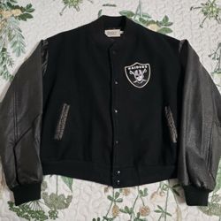 Vintage Chalk Line NFL Raiders Leather Jacket