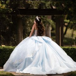 MODA Dress + Petticoat Light Blue 16/Quince Dress