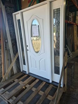 PRE HUNG FIBERGLASS EXTERIOR DOORS  HURRICANE IMPACT