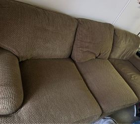 Brown Fabric 3-Seat Sofa