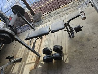 Gym Set Weight Bench Dumbells