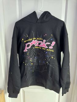 Size L Black Vintage Pink Spider Hoodie, Brand New