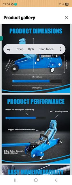 1.5 Ton Floor Jack Low Profile, Heavy-Duty Steel Racing with Single Piston Lift Pump, Lifting Range 5" ~ 12.2"（Blue）