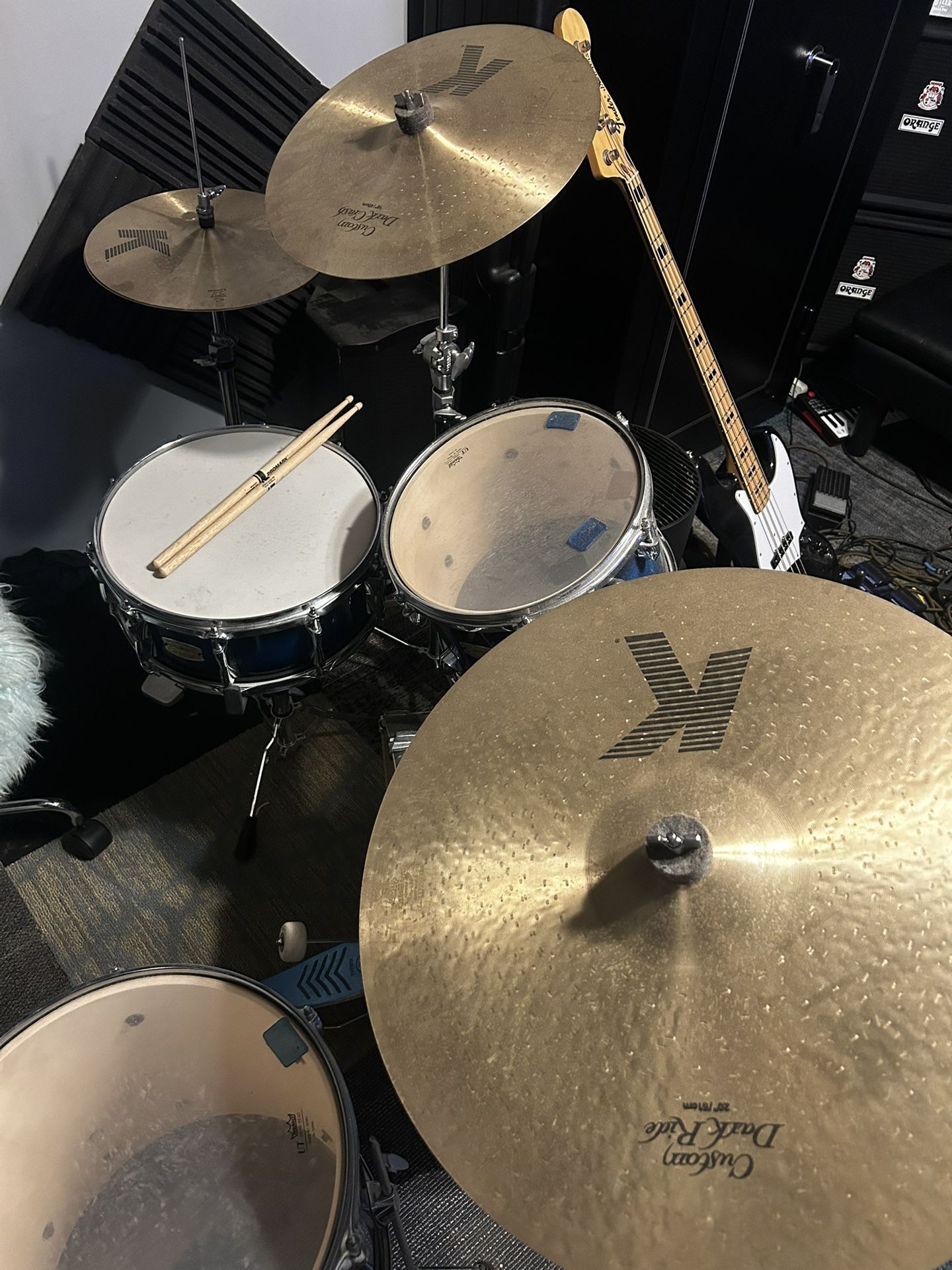 Yamaha Drum Kit With Zildjian Symbols 